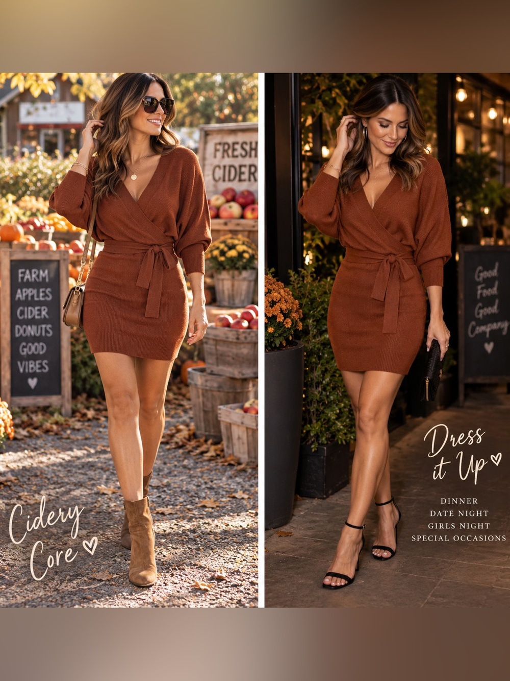 Lulus Modena Rust Brown Dolman Sleeve Bodycon Sweater Dress Size S - Picture 2 of 10